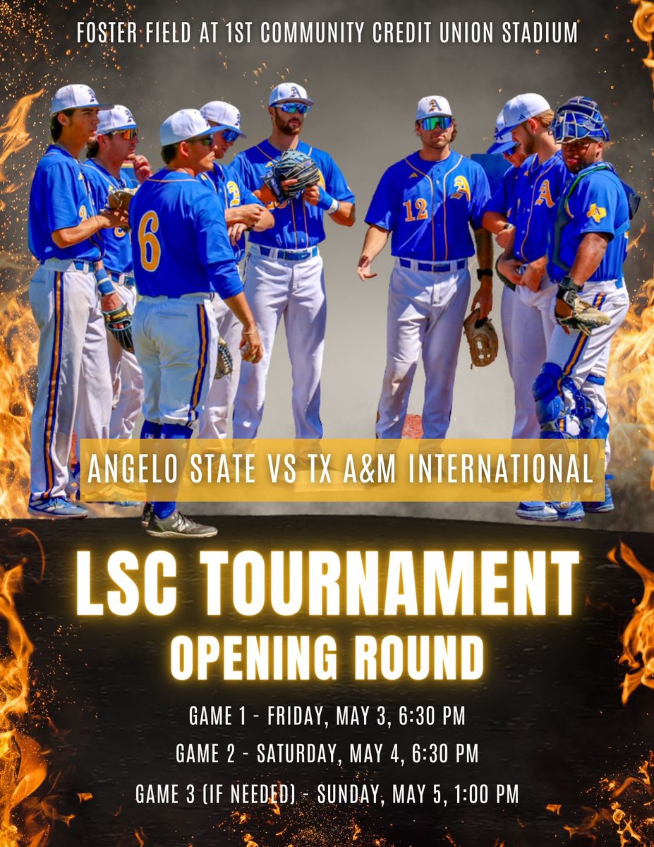 The Rams will open up the first round of the LSC Tournament against TX A&M International at home! #ComeAndTakeIt For Ticket info: tickets@angelo.edu 325-942-BLUE (2583)