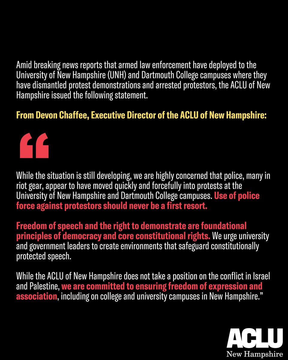 Students have a First Amendment right to express and advocate for their political opinions and use of police force against peaceful protestors should never be a first resort.