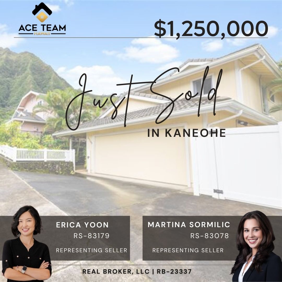 SOLD! Congratulations to Erica & Martina on closing the deal for this beautiful 3-bedroom, 2.5-bathroom home in the heart of Kaneohe!
.
.
.
#Sold #Closed #Kaneohe #Hawaii #AceTeamHawaii #realtor #realtorlife #Realbrokerage