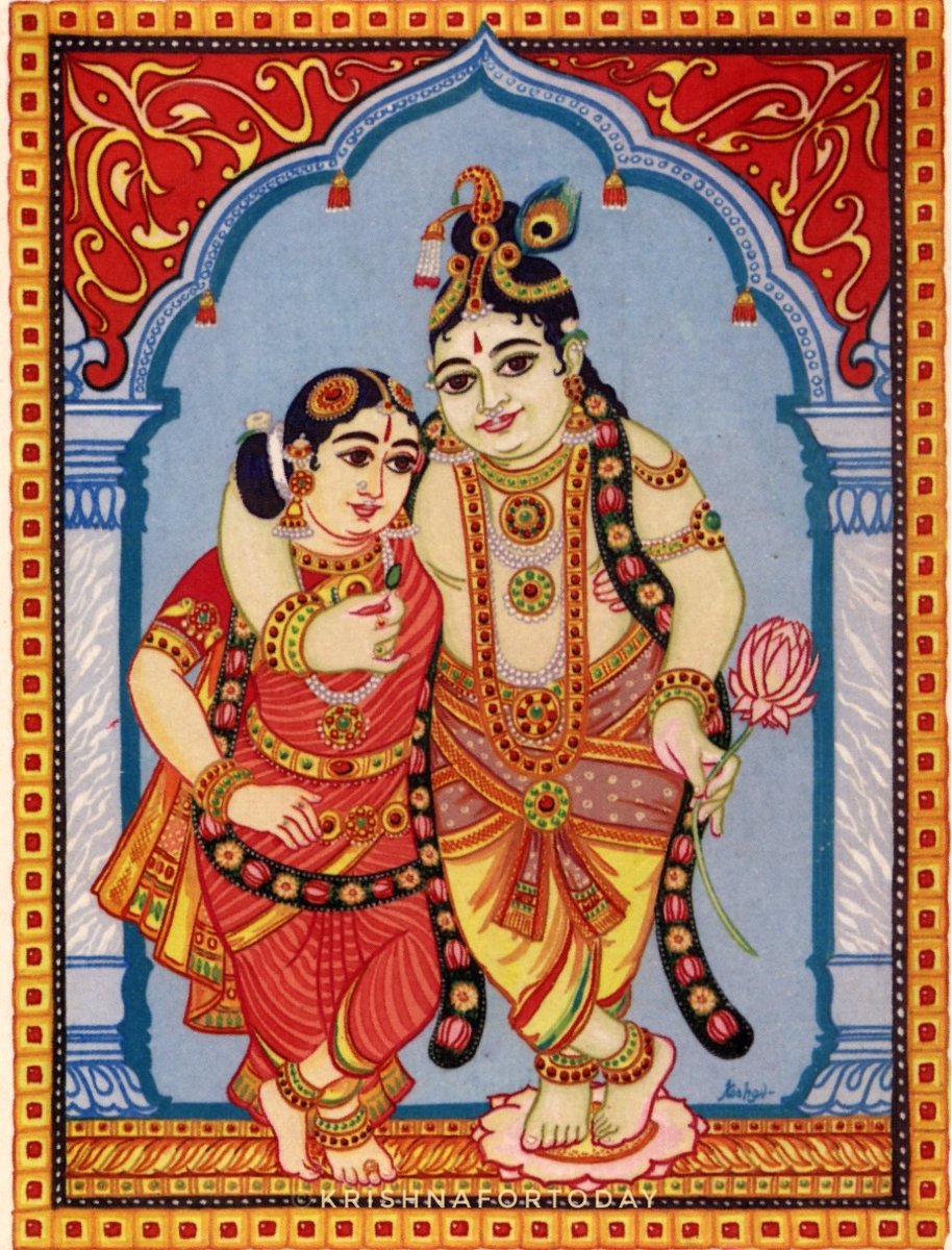 Krishna and Rukmini #Lakshmi #Krishnaleela #bhagavatham #watercolour #Krishnafortoday