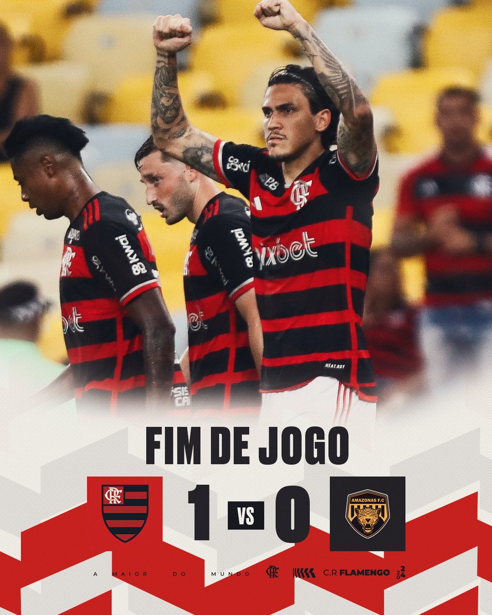 FIM DE PAPO NO MARACANÃ! Com gol de Pedro, Flamengo vence o primeiro jogo contra o Amazonas, pela Copa do Brasil. A partida de volta é no próximo dia 22, em Manaus. #VamosFlamengo #CRF