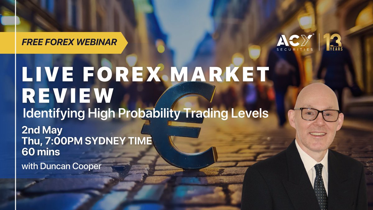 Hi Traders, join me at this week's free #Forex #trading #webinars Tue, Wed, & Thu, 7.00pm Sydney time?

Register here acy.com/en/education/w…

Follow @DuncanCooperFX

Disclaimer: Trading involves risk.
#acysecurities #learntotrade #forex #trading #analysis @ACY_Securities