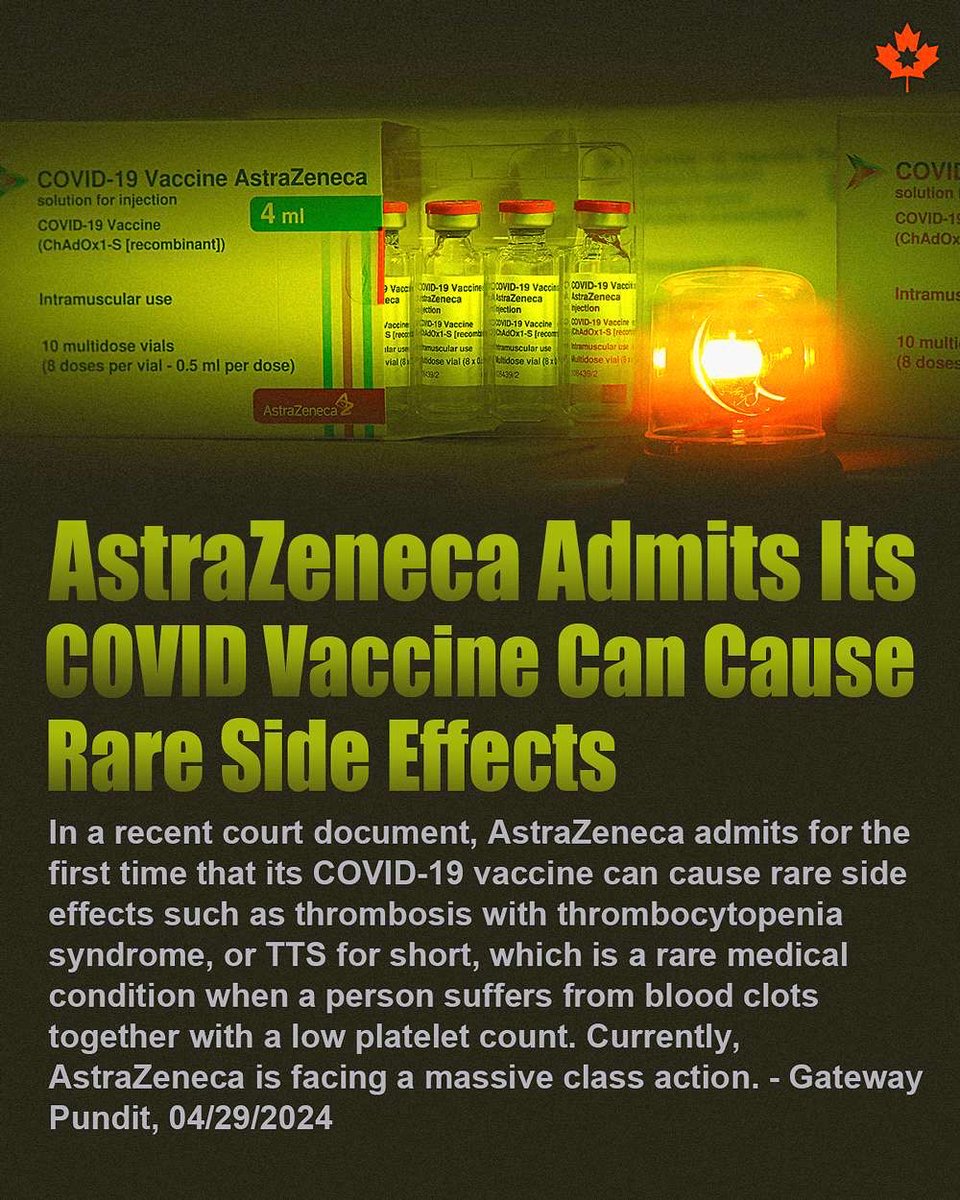 AstraZeneca Admits Its COVID Vaccine

Can Cause Rare Side Effects

#CCPVirus #WuhanLab #BiochemicalWarfare #viccinesideeffects #VaccineInjury #ivermectin

#virusorigin #Artemisinin #FDA #NIH #CDC #mRN