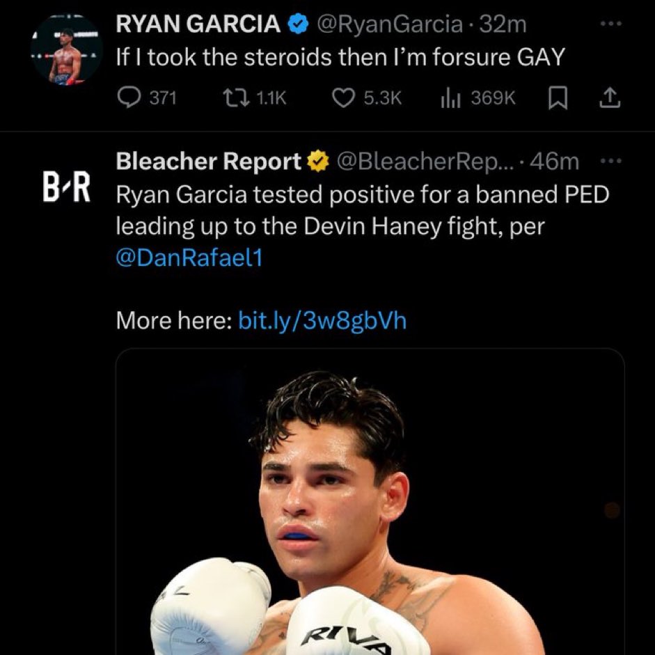 Ryan Garcia responds to the allegations that he took banned PEDs