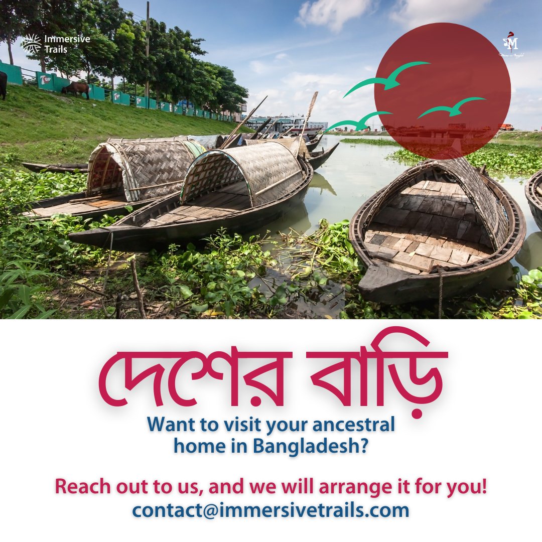 Are you ready to connect with your ancestral roots in Bangladesh? Whether it's the bustling streets of Dhaka or the serene landscapes of Sylhet, your heritage awaits! 🇧🇩

Share your story and we will craft a bespoke experience to take you there!  WhatsApp on +919995813775!