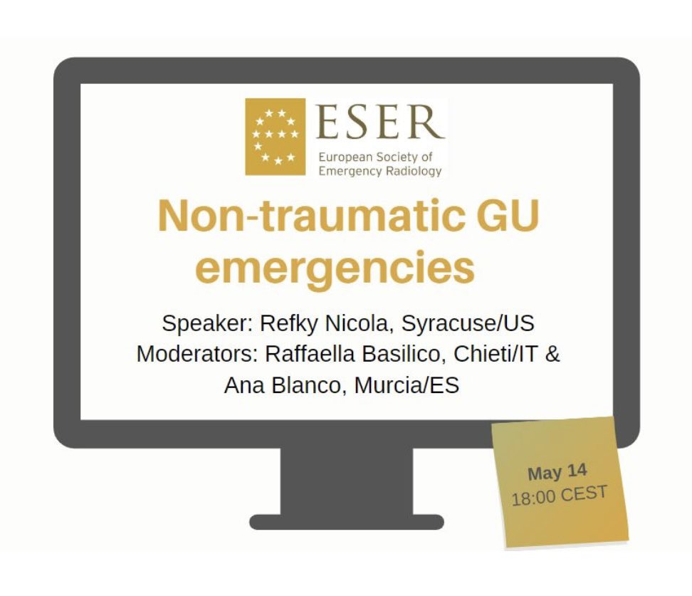 Learn about Non-Traumatic GU Emergencies from Dr Refky Nicola Register here 👉 us06web.zoom.us/webinar/regist… #Radiology