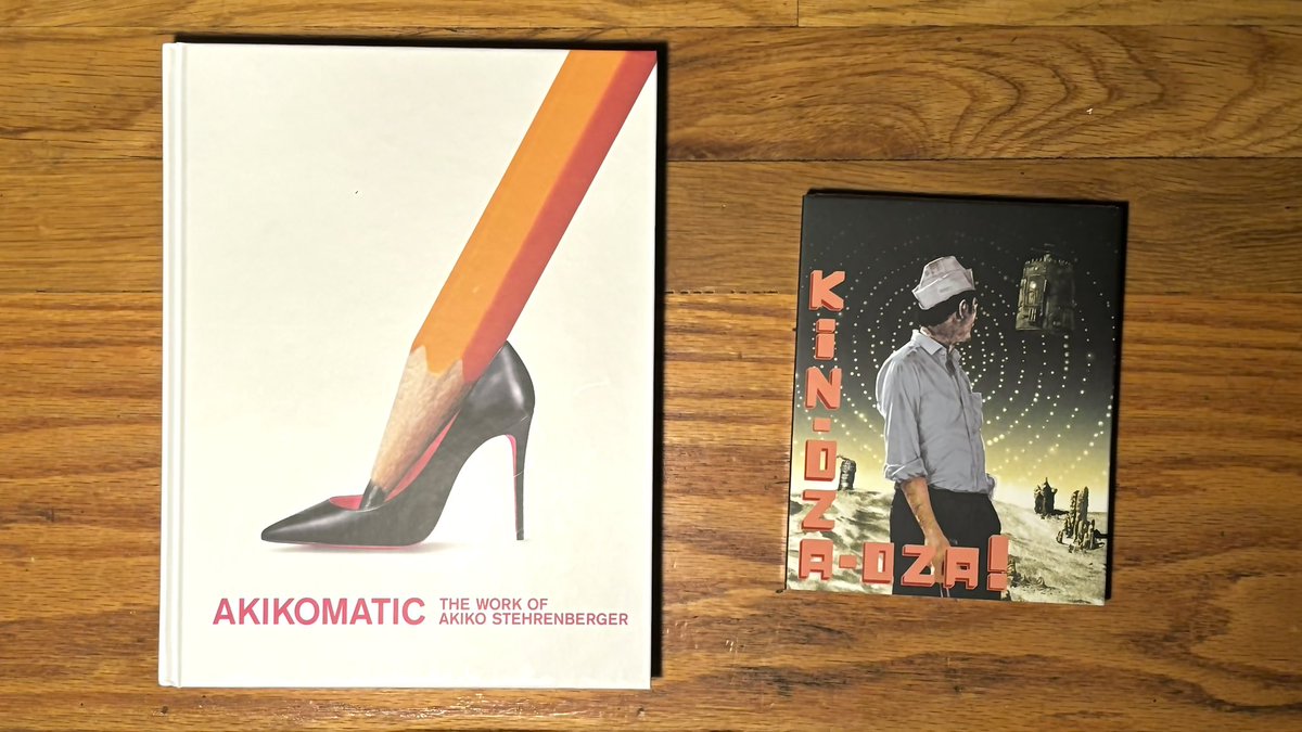 Finally got my AKIKOMATIC book of poster artist Akiko Stehrenberger’s spectacular work via <a href="/hatandbeardbks/">Hat & Beard Press</a>! Plus the loopy looking 1986 Soviet sci-fi flick KIN-DZA-DZA! from <a href="/DeafCrocodile/">Deaf Crocodile</a>