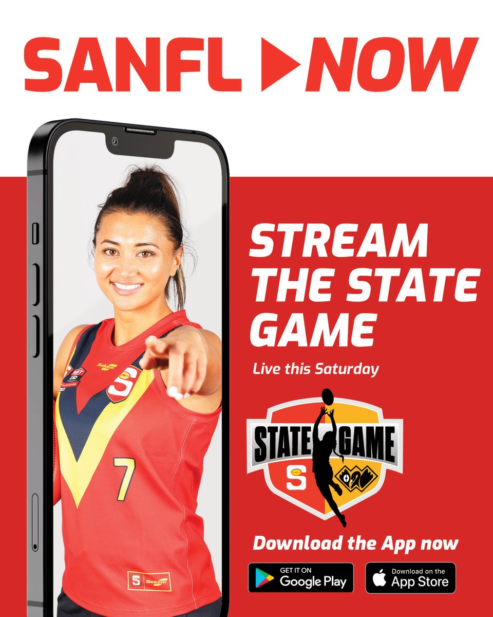 Not long now until our SANFLW State Team battles the WAFLW this Saturday at Optus Stadium from 4.45pm 😤

Stream here: bit.ly/4a2s2lA