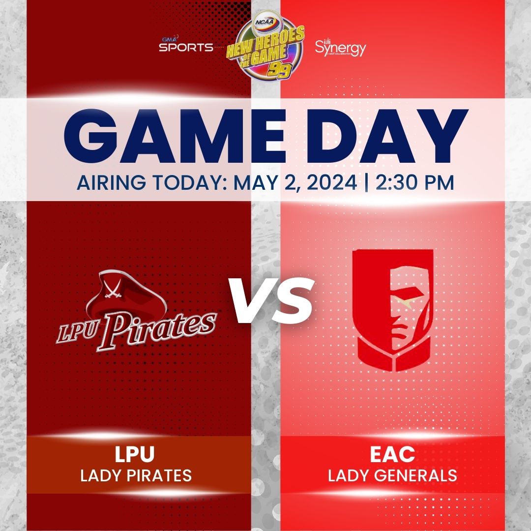 GAME DAY! 🏐

The LPU Lady Pirates are going up against the EAC Lady Generals! Which team will prevail?

Watch the volleyball action at 2:30 PM, LIVE on GTV and through our livestream on social media! Follow #GMASports for #NCAASeason99 updates.