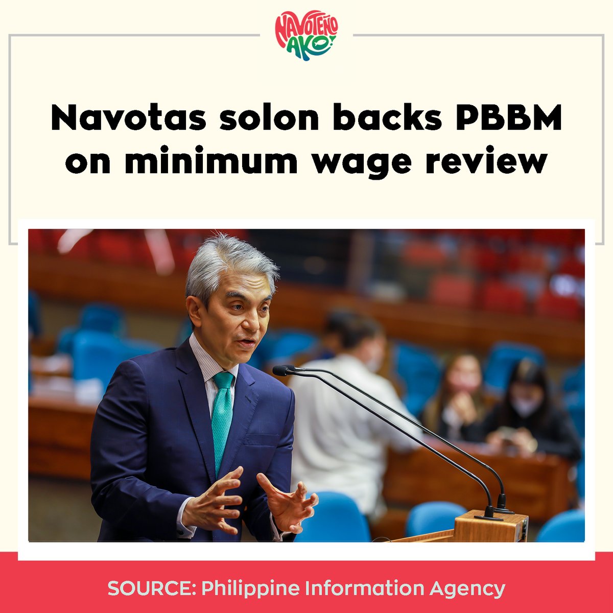 NAVONEWS | Navotas Representative Toby M. Tiangco expressed support to President Ferdinand R. Marcos Jr.'s call for a review of the minimum wage rates in each region. Source: @PIA_NCR pia.gov.ph/news/2024/05/0…