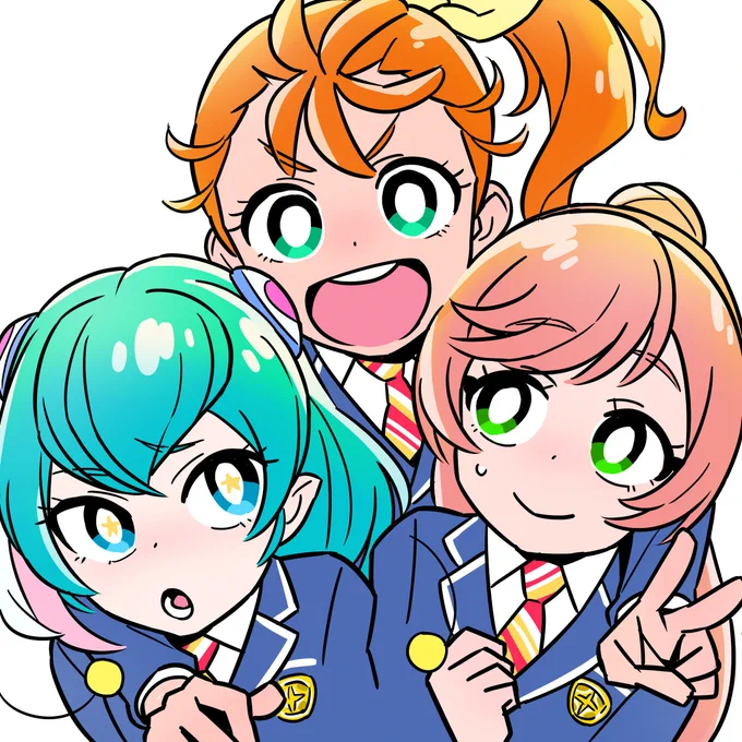 『プリキュアオールスターズ IF』シュプリーム的な存在が全世界をまぜこぜにしたことで新しい物語が始まりました。この3人はその1シリーズの主人公たちです。 