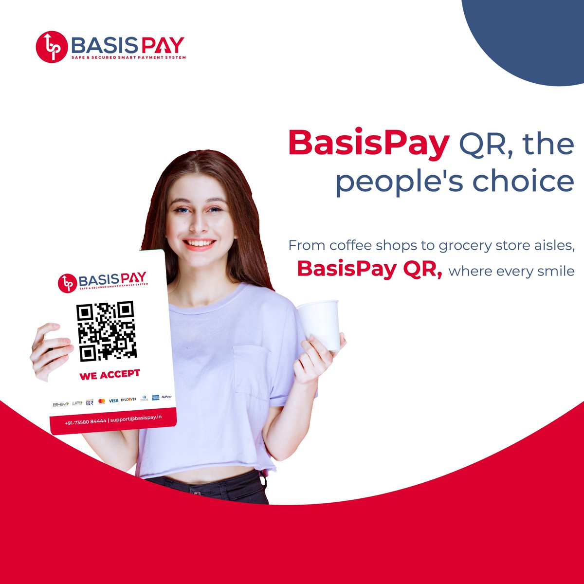 BasisPay QR, the people's choice #basispay #upi #pointofsale #contactlesspayments #buy #bank #finance #news #online #mobile #shopping #pos #qrpay #qr #digitalpayment #payments #paymentgateway #india #digitalmoney #debitcard #creditcard #buy #digital #mobilepayment #ai