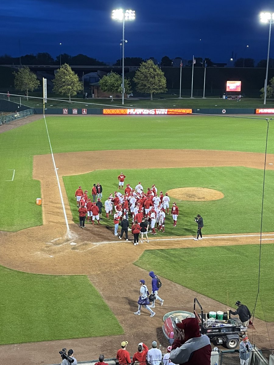 four0two's tweet photo. After gymnastics &amp; baseball practice, we headed to Haymarket to catch @HuskerBaseball 

And then…the first no-no in 70 years. 

These kids have witnessed sports history that most folks don’t see in a lifetime. Core memories, for dad at least. 

It was a good day. https://t.co/o8jWMTpqOX