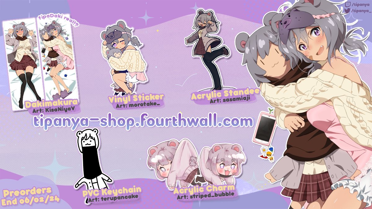 I am so happy to announce that my shop is now open!!! 🥳🎉 tipaMerch is now so super duper real! I have a variety of goods for your bearcat needs from tipaStandees, tipaStickers, tipa...Daki?? you name it and I may have it!😤

[ 🗒️ #tipamerch #tipadoodles #vtuberen #vtuber ]