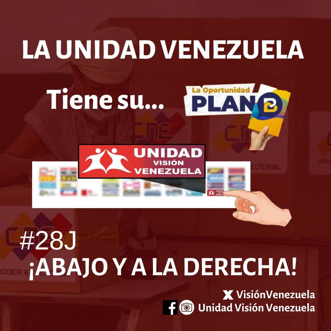 ¡Ni vuelta atrás, ni más de lo mismo! En Unidad Visión Venezuela (@unidadvisionvenezuela) tenemos nuestro #PlanB (@enplanb) Este #28J vamos por el verdadero cambio #Venezuela ¡ABAJO Y A LA DERECHA!