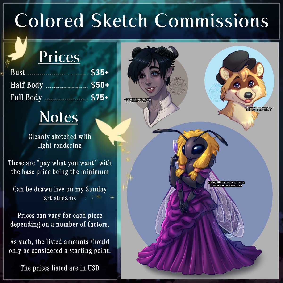 Trying this again! Open for colored sketches! Contact me via dm/email or fill out the linked form below to claim a slot~