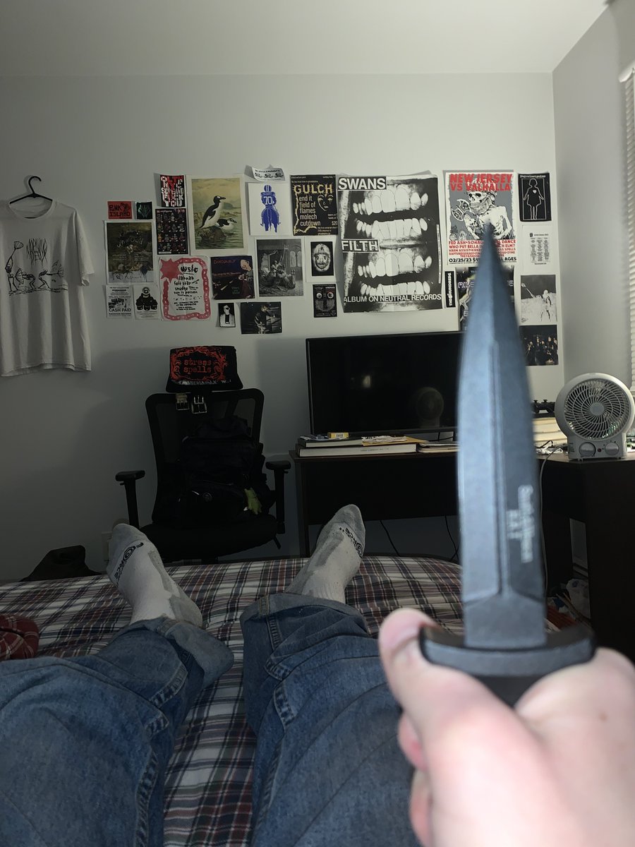 In bed gripping my knife so hard thinking about my life