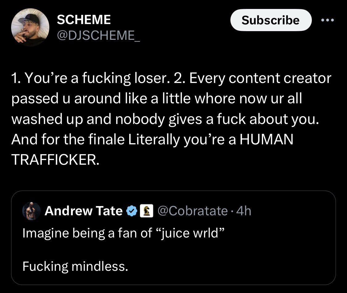 DramaAlert's tweet image. Juice WRLD’s friend &amp;amp; producer goes OFF at Andrew Tate. 😳‼️