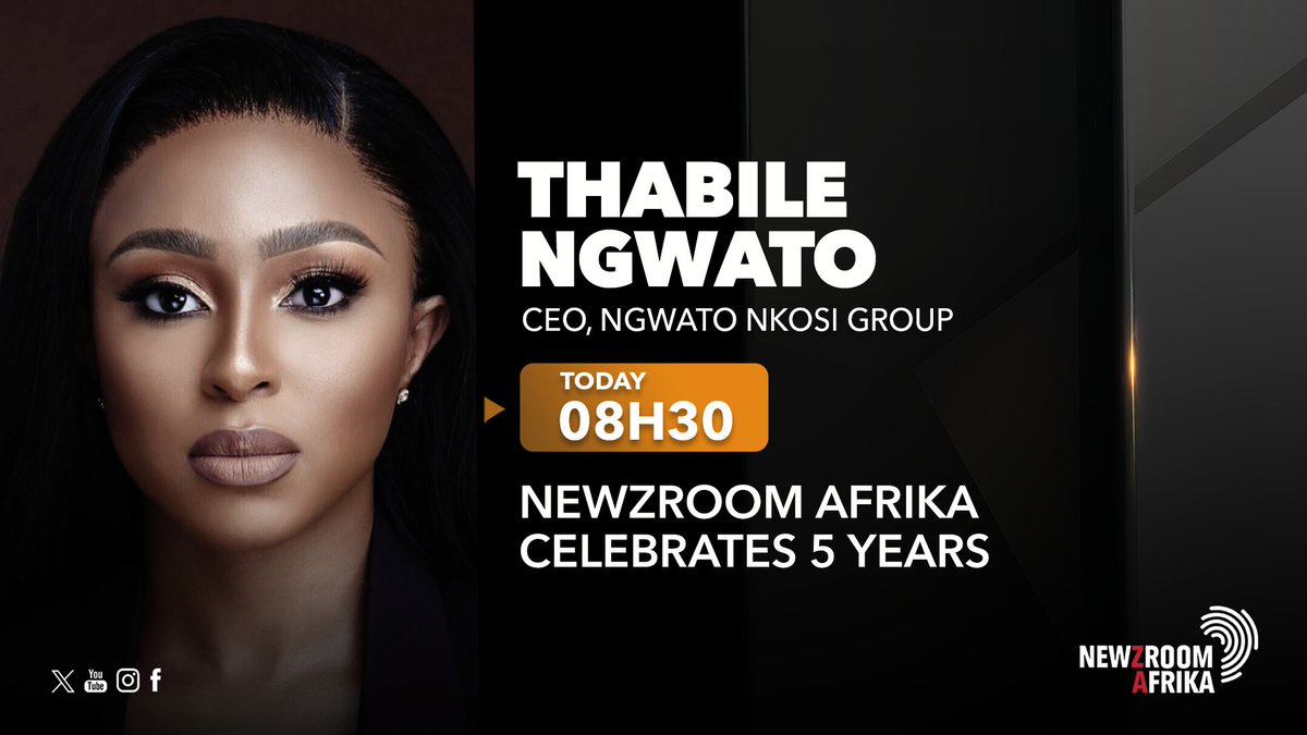 [COMING UP] @AldrinSampear and @naledimoleo will speak to Ngwato Nkosi Group CEO @ThabileNgwato about #Newzroom405 celebrating 5 years. Tune in.