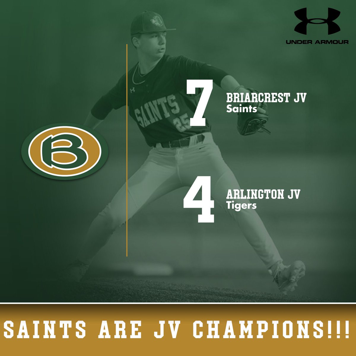 JV SAINTS ARE CHAMPIONS!!!!! Key players for the Saints were… @BHolland2027 went 2-4 with a double and closed out the game! @kalvin_moua went 2-4 with a RBI! Jake Thompson went 2-3 with 2 RBI!