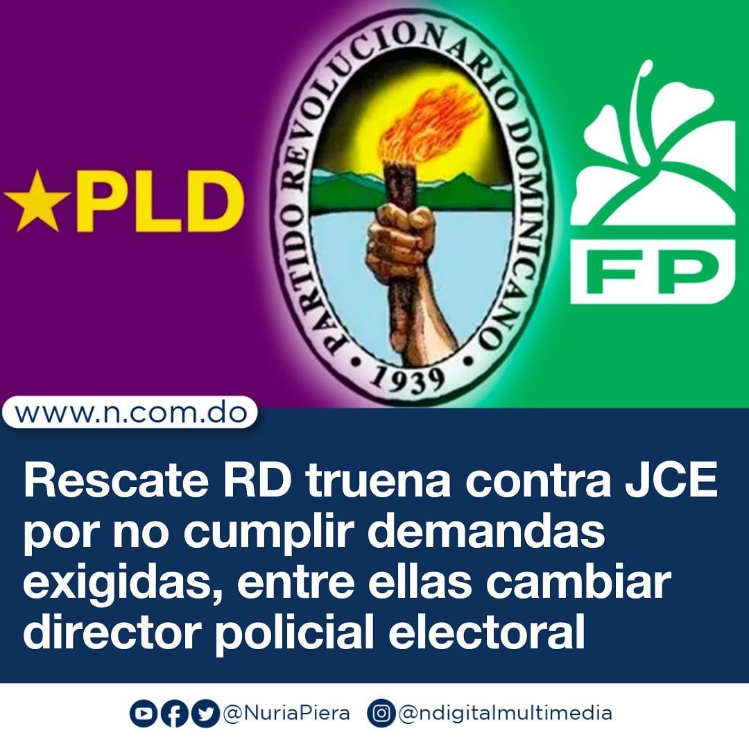 Los partidos aglomerados en la alianza Rescate RD, es decir, Partido de la Liberación Dominicana (PLD), Partido Revolucionario Dominicano (PRD) y Fuerza del Pueblo (FP), tronaron contra la Junta Central Electoral (JCE), porque a poco más de dos semanas para las elecciones.