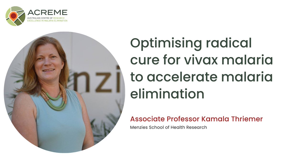 Congratulations to @KThriemer on being awarded a @nhmrc Investigators Grant 👏 Kamala received over $2million to fund malaria elimination goals by ensuring research findings are translated into practice. @MenziesResearch #malaria #NHMRC #Research #Leadership