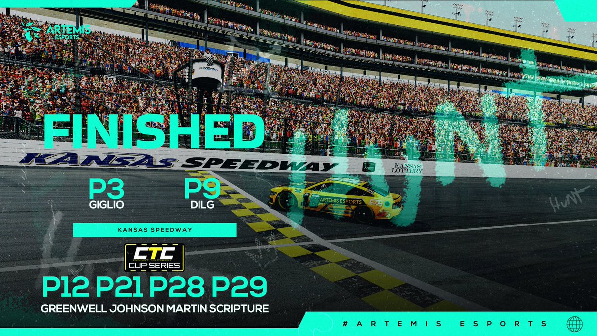 [#ARTEMISiR]

Odd way to finish the race there @BlakeGiglio1! Interesting race today started great with @datsbroy taking pole, but wasn’t meant to be with all of the carnage and a late caution ending Blake’s domination. Overall solid team points!🏹

#OnTheHunt