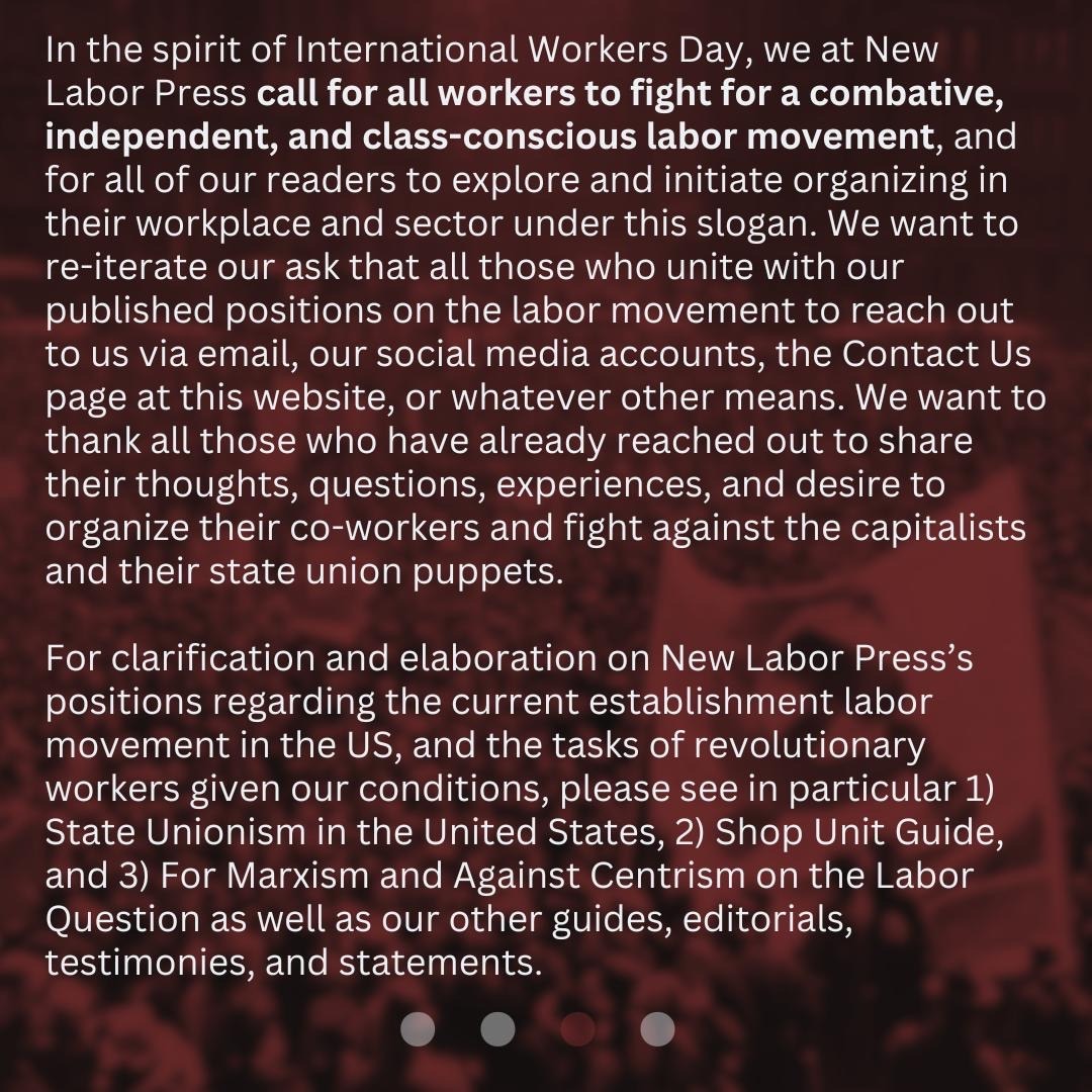 NewLaborPress's tweet image. Celebrate May Day with Struggle! 

A new set of articles was released at NewLaborPress.org