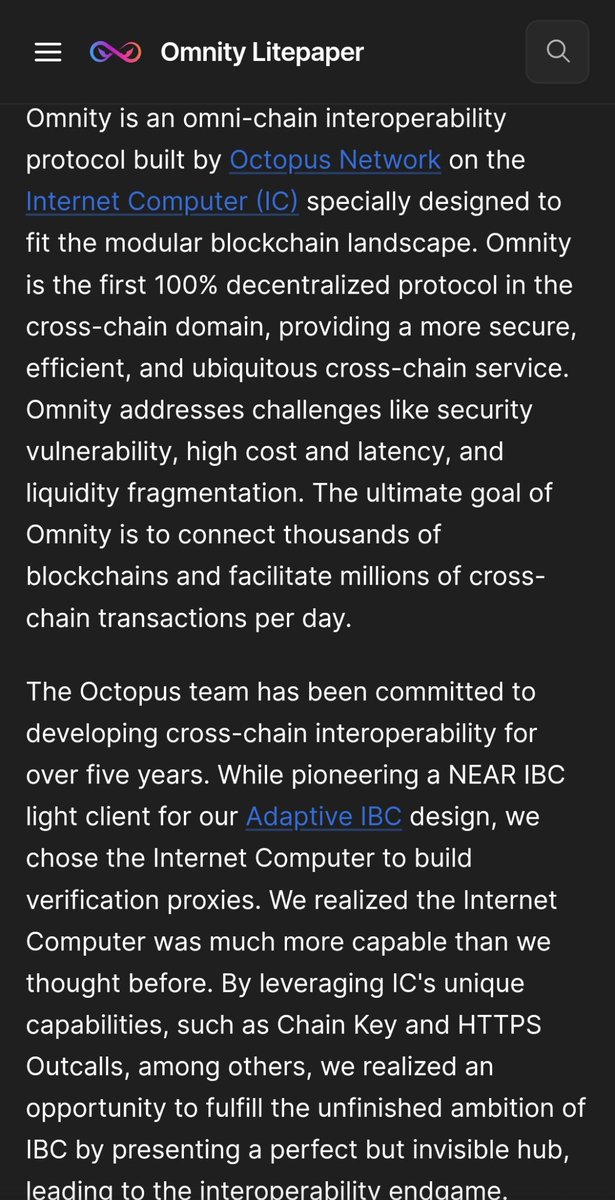 Ok back to where we were. I highly suggest reading the @OmnityNetwork white-paper (lite paper) There is a lot in this document. Now that the token issue is cleared up, I have to say I do think this will be a top project on $ICP The 2 narratives that will propel the IC imo are…