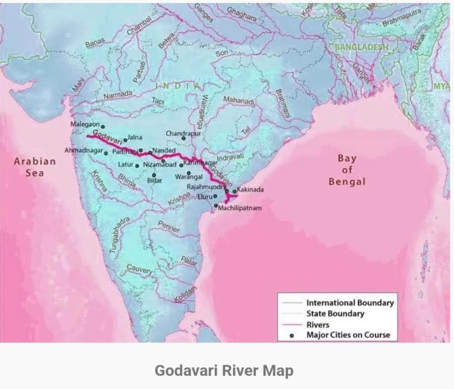 Some facts about River Godavari
#GodavariRiver

✓The Godavari is the largest Peninsular river system. It is also called the Dakshin Ganga.

✓Godavari river rises from Trimbakeshwar near Nasik in Maharashtra and flows for a length of about 1465 km before outfalling into the

1/6
