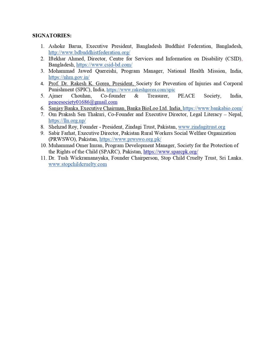 FLYING FLAG FOR #SL! @StopChildCruel1 only signatory d Statement of South Asia 2 abolish corporal punishment unequivocally. We urge GOSL transparency 2 show approved cabinet proposal & expedite implementing effective legislature b4 dissolving parliament. @RW_UNP @wijerajapakshe