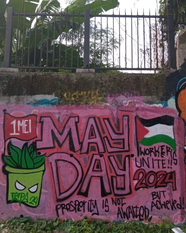 May Day 2024 mural in Jakarta, Indonesia