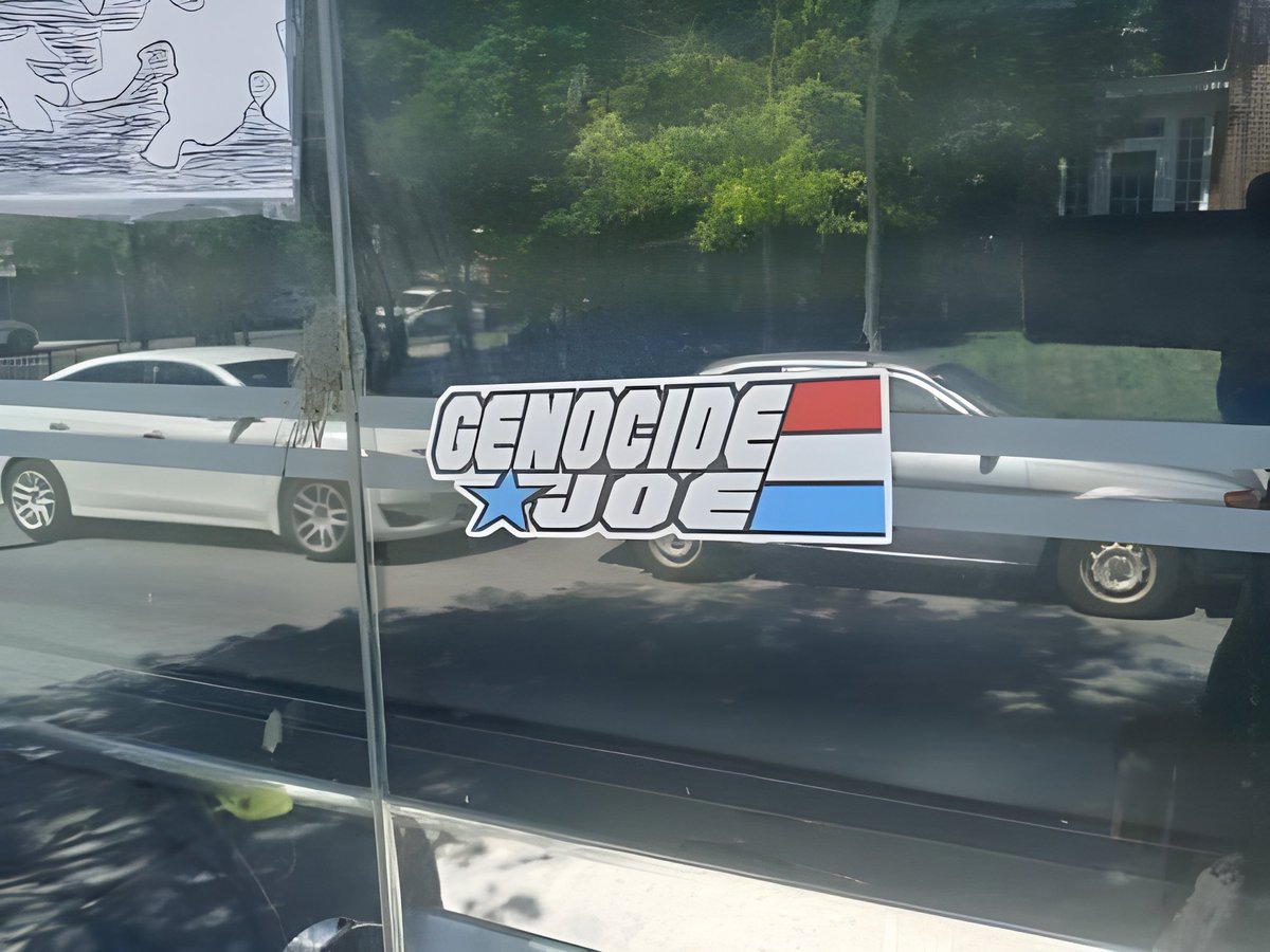 'Genocide Joe'
Sticker spotted in Baltimore, Maryland