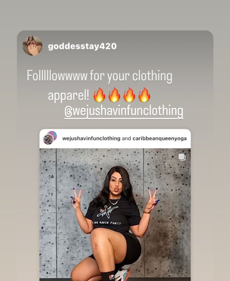 WeJusHavinFun's tweet photo. The love we are receiving is super humbling. We appreciate all of it 📸👣🚀🙏 #GoddessTay420 #WeJusHavinFun #ShopNow #ThaX https://t.co/0AtHecN4dX