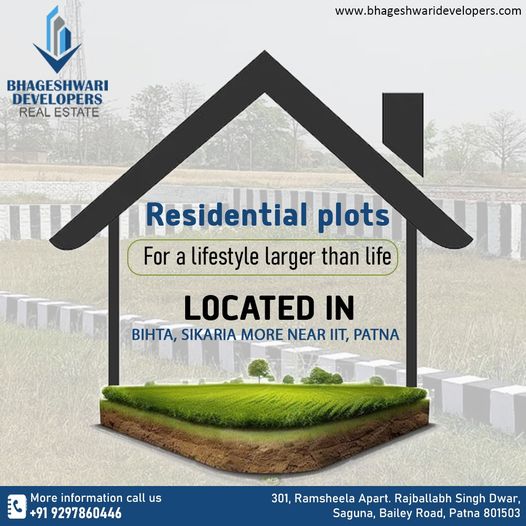 Dream big, live larger!  Don't miss out on this opportunity!

Contact us now at +91 9297860446
Visit at bhageshwaridevelopers.com
#Booknow  

#Bhageshwaridevelopers #plot #LandPlotsForSale #landinvestment #plotforsale #luxury #apartments #homes #patna #Bihar