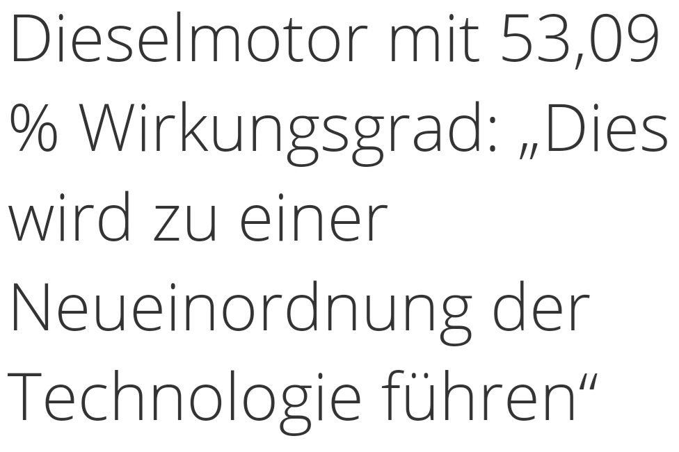 Nachdem der Mythos 'deutscher Verbrenner' nun auch zerstört wird, können sich deutsche Autobauer endlich frei machen und den eAntrieb akzeptieren.
/PM