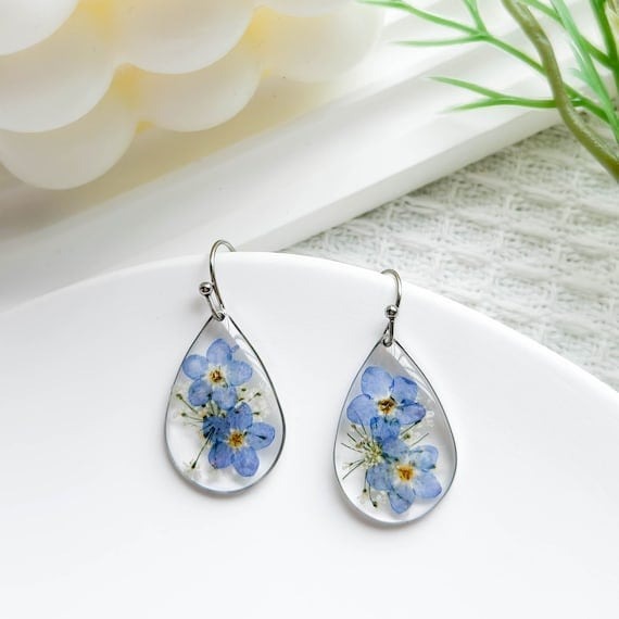 Forget Me Not Resin Flower Earrings