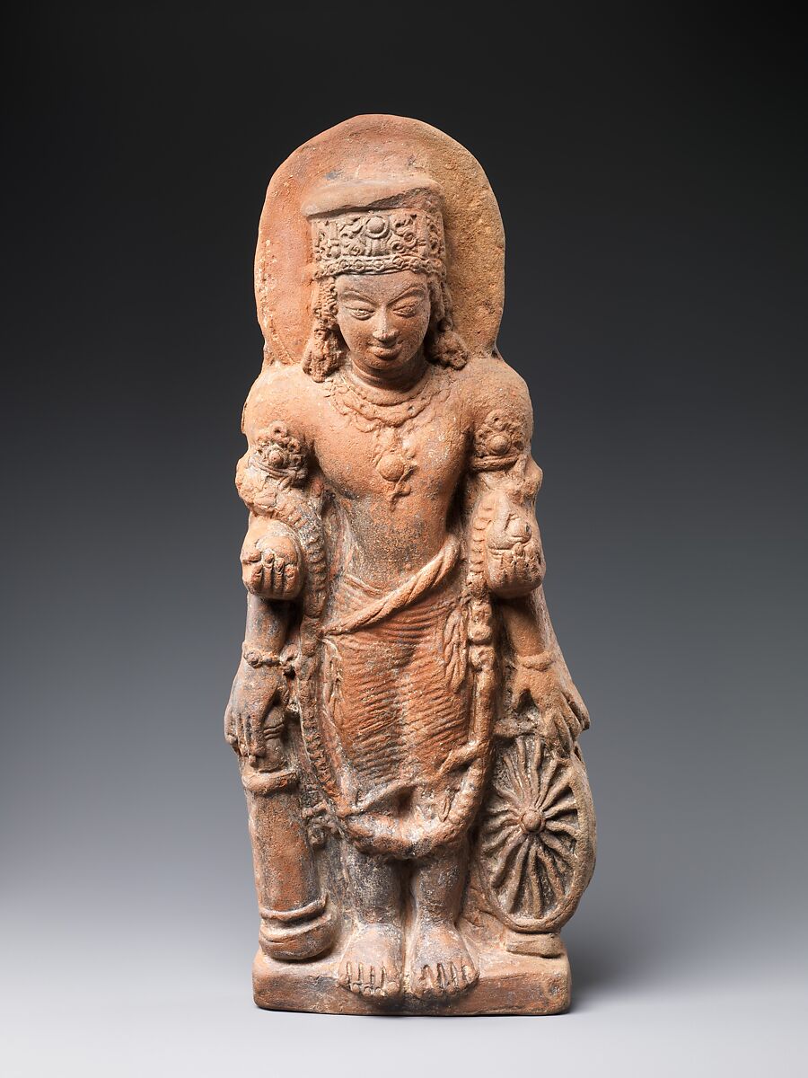 #Sculpture
Terracotta figure of Lord Vishnu 
5th century (Gupta period)