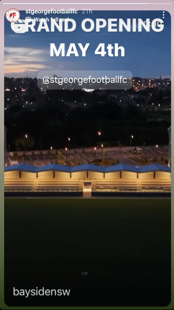 @stgeorgefc Some great images & footage of the new Barton Park facilities doing the rounds, looking fwd to taking a vantage spot in the Frank Arok Grandstand & bringing the coverage of @stgeorgefc vs @SydneyOlympicFC on Saturday #NPLNSW