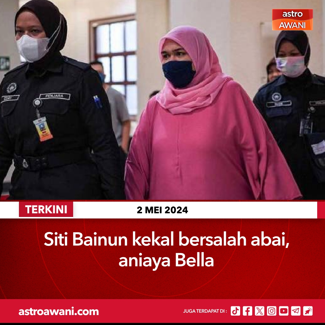 Pengasas Rumah Bonda, Siti Bainun Ahd Razali didapati kekal bersalah oleh Mahkamah Tinggi di sini hari ini, atas dua pertuduhan mengabai dan menganiaya remaja perempuan sindrom Down, dikenali Bella, tiga tahun lalu. Hakim, Datuk Noorin Badaruddin memutuskan demikian selepas
