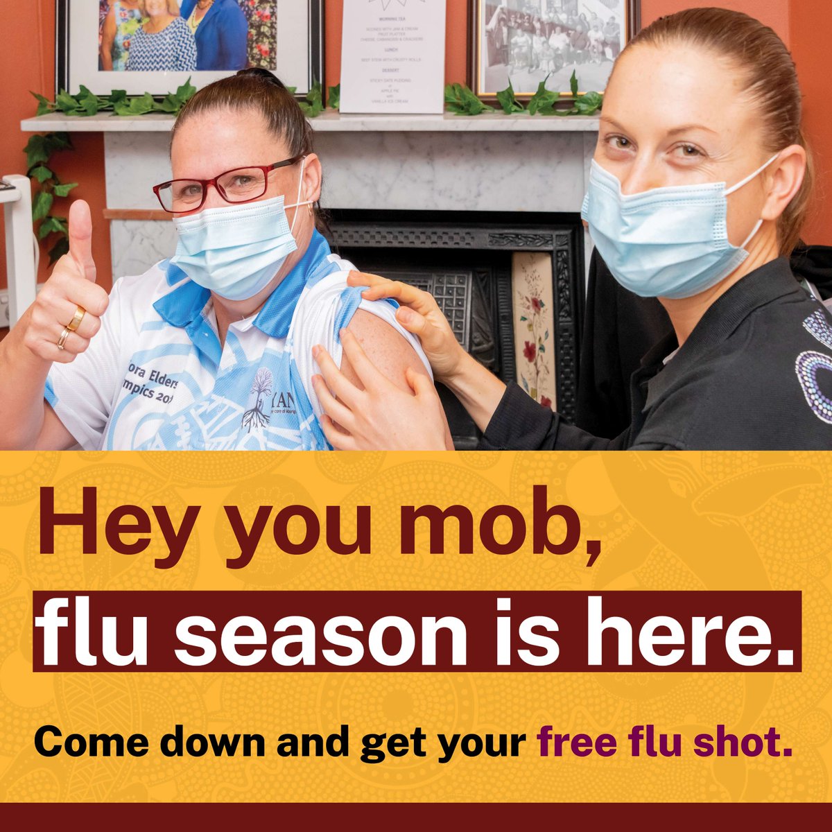 The flu vaccine is free for all Aboriginal people aged 6 months and older. Come along to get your free flu vaccination tomorrow at Redfern Health Centre from 10am-6pm. The flu vaccine is quick, easy and safe and the best way to stop you from getting really sick.
