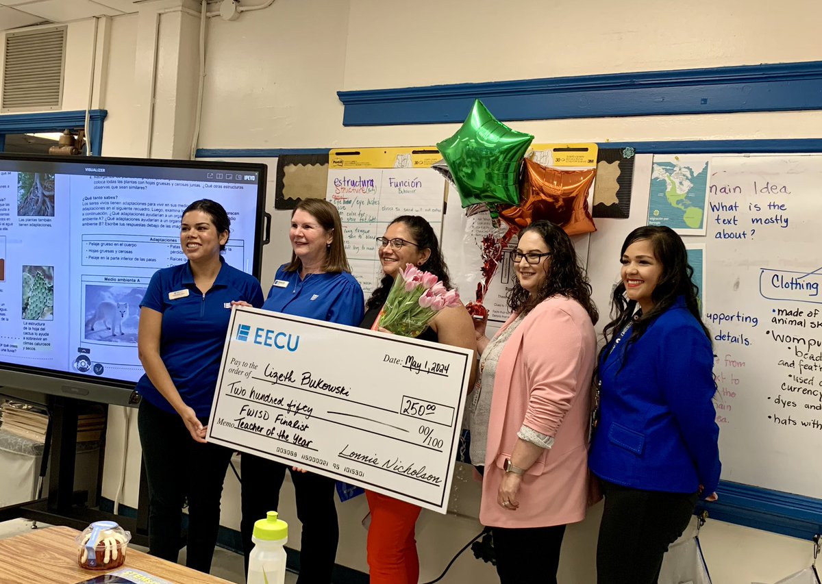 Joined our @FortWorthISD Superintendent @amramsey13, @EECUdfw and staff as we surprised our Teachers of the Year FINALISTS. Congratulations to Network 3 TOYs at DeZavala ES, Daggett Montessori, Paschal HS, and Alice Carlson ES!