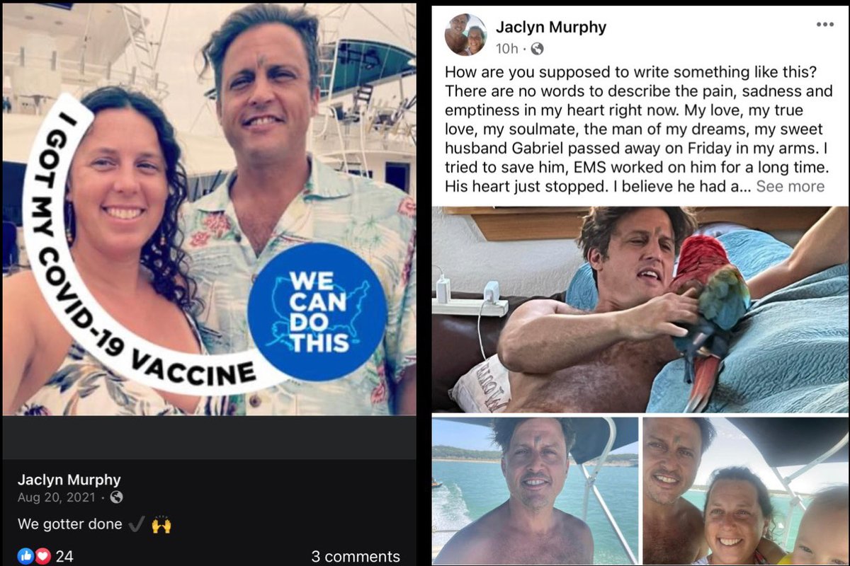 Wimberley, TX - Gabriel Murphy died suddenly in September 2023. Aug.20, 2021: 'We gotter done (COVID-19 Vaccine)' Sep.2023: 'His heart just stopped' He leaves behind 4 kids. COVID-19 mRNA Vaccine sudden deaths are at an all time high #DiedSuddenly