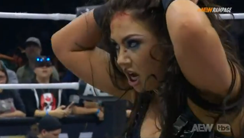 Skye Blue is bleeding in Canada. #AEWRampage