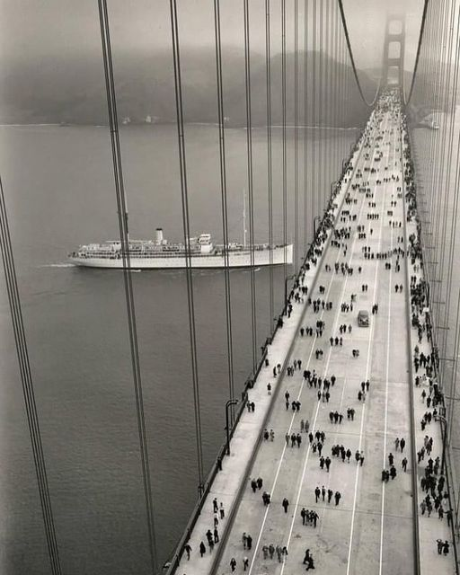 Golden Gate Bridge on Opening Day (1937)