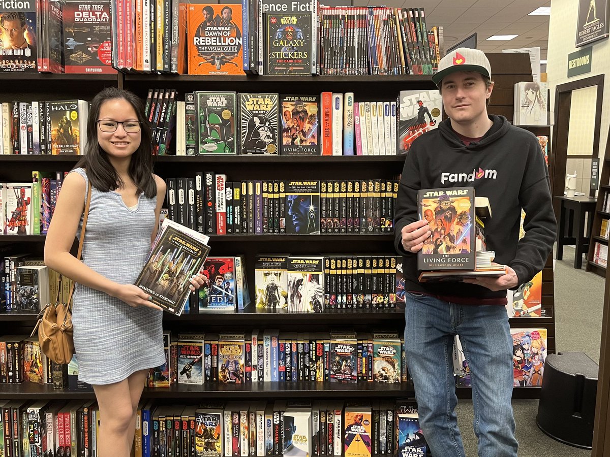 When Wookieepedia admins go to a bookstore together, books will be purchased! Check out the hauls Jordan and Spooky came back with! Also make sure you pick up a copy of The Living Force, by @jjmfaraway! @penguinrandom #starwars