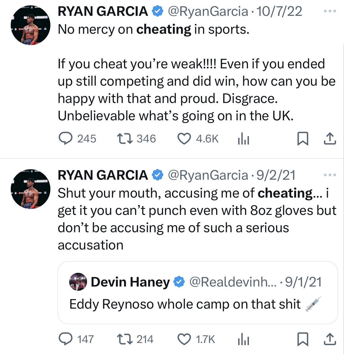 Ryan Garcia is actually cooked and won’t be looked at the same if he actually was on peds