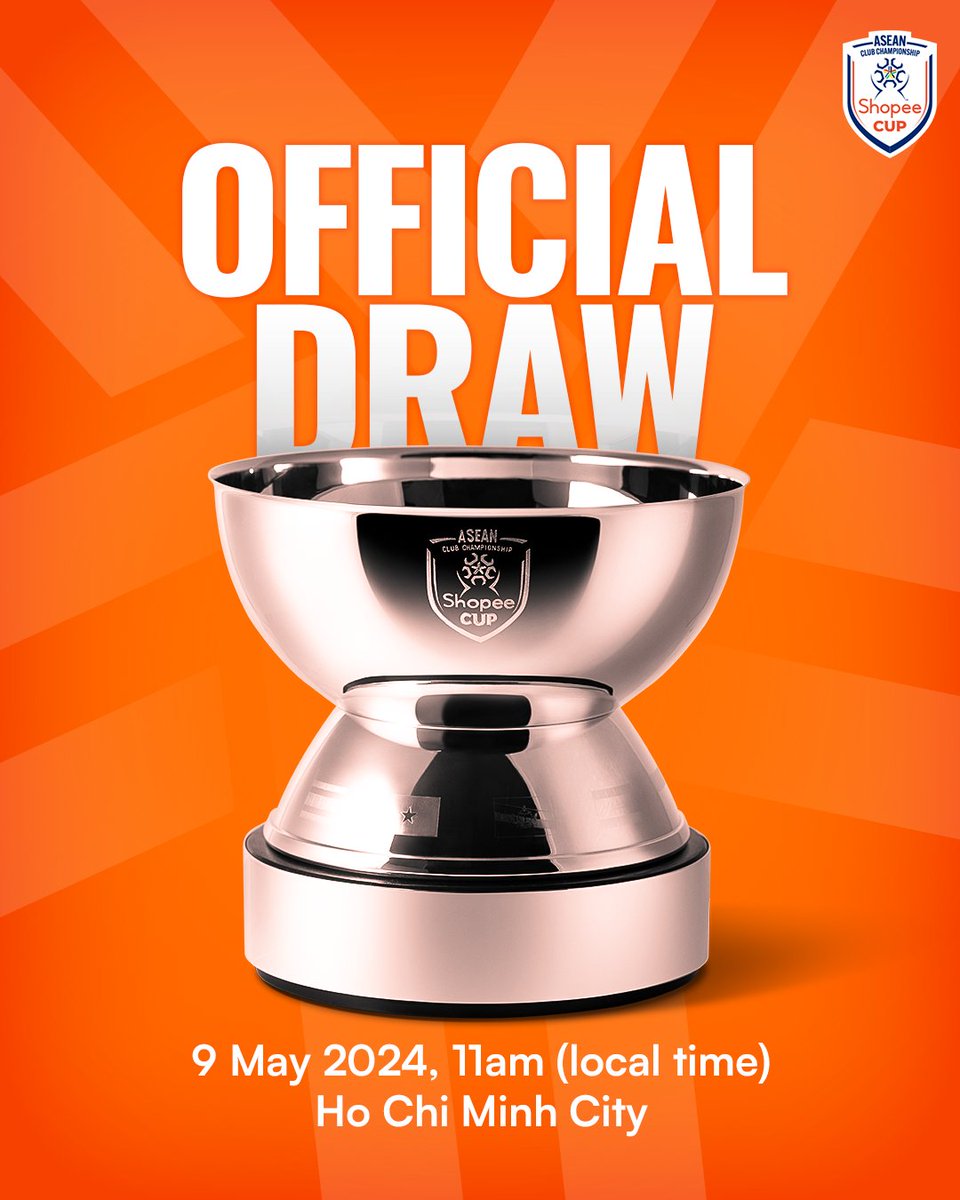 The FIRST-EVER Shopee Cup official draw 🔥

📍 Ho Chi Minh City, Vietnam
🗓️ 9 May 2024
⌚ 11am (local time)

Stream it LIVE on our official Facebook & YouTube.

#ShopeeCup
#ASEANUtdFC