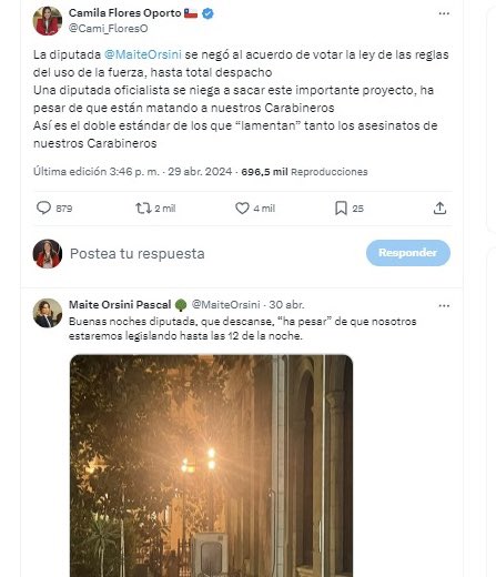 La respuesta de la diputada Orsini a la Dip. Camila Flores es uno de mis tweets favoritos.