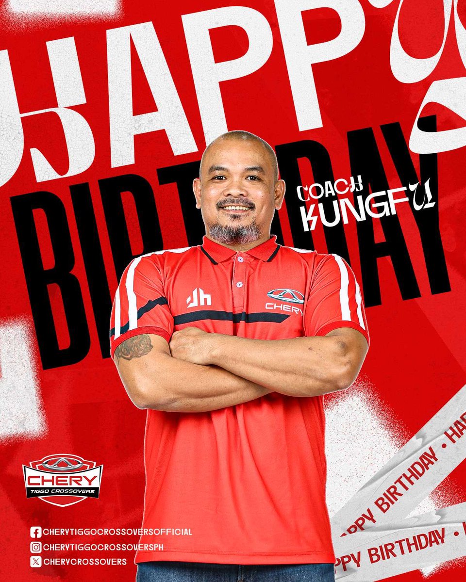 HBD, CKF! 🫡 Here’s to the man who’s at the wheel for the CHERY fam! Have a blessed birthday gameday, Coach Kungfu Reyes 🎂 #EngineStartCHERY #CHERYAarangkadaNa #CHERYonTOP #PVL2024
